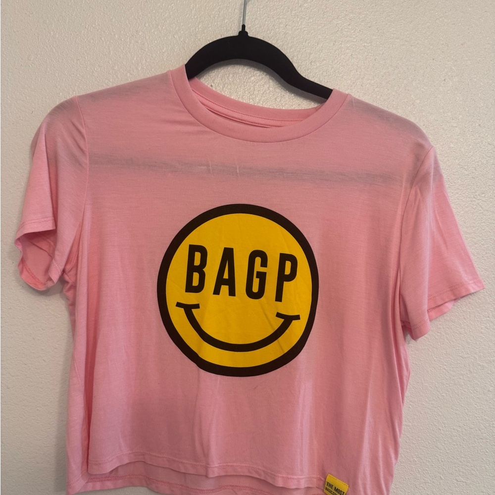 Pink Graphic Tee with Smiley Face